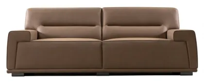 Coffee Imported Faux Leather 3 Seater Office Sofa