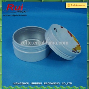 45g white aluminum jar , aluminum screw cap tin for cream