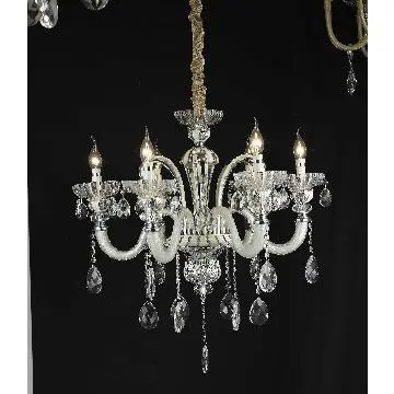 6 Light Traditional Crystal Chandelier complete with glass droplets