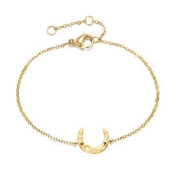 Korean Titanium Steel Moon Bracelet for Women - High-Grade Niche Design Stainless Steel Jewelry