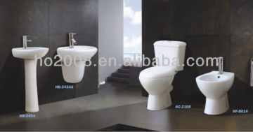 bathroom suit set pedestal basin wall hung basin washdown two piece toilet bidet