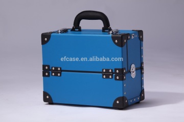 BLUE PROFESSIONAL PAPERBOARD HAND CARRY COSMETIC MAKEUP CASE,BEAUTY CASE