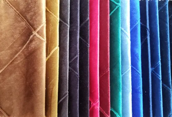 Quilted Holland Velvet for Sofa Fabric Furniture Upholstery