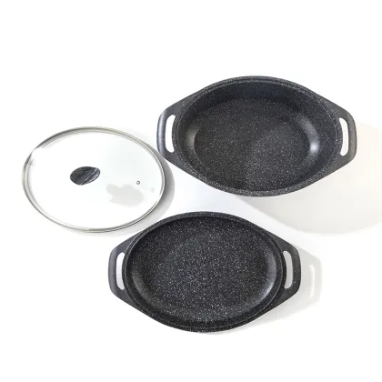 MGC Custom Safety Design Oval Grilled Fish Pan Set