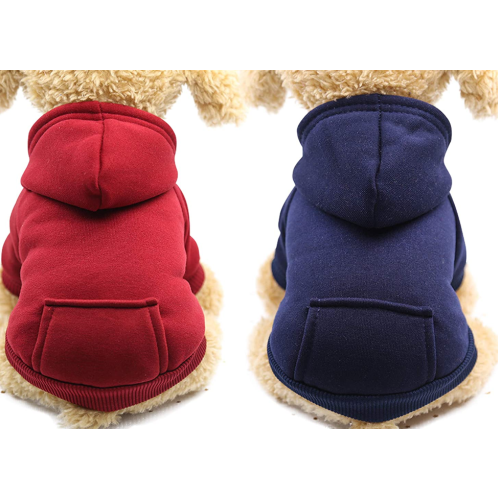 2 pedaços de inverno cão hoodie