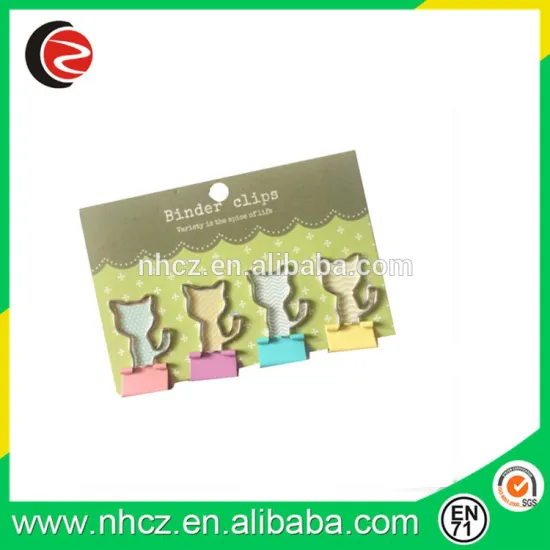 Cat Shaped Binder Clips Card Set