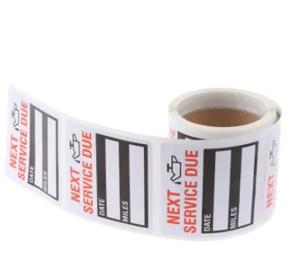 Oil Change Service Reminder Window Stickers - Adhesive Car Stickers