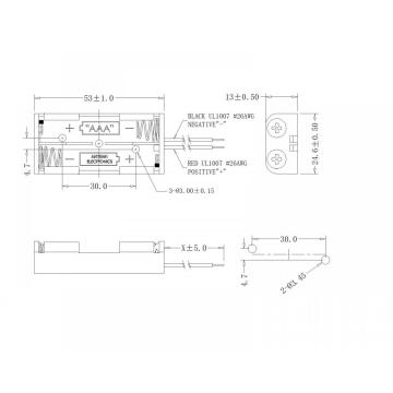 BBA-7-2-B-150 DUAL AAA Battery Holders With Wire