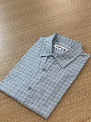Male spandex long sleeve check shirt