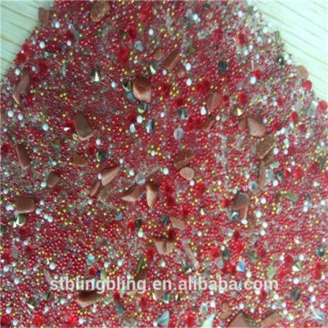 Beautiful 24*40 hotfix crystal rhinestone trim sheet