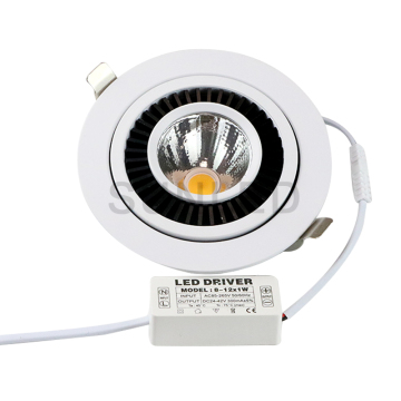 12W Cob White White White Dimmable empotramiento Downlight para interiores comerciales