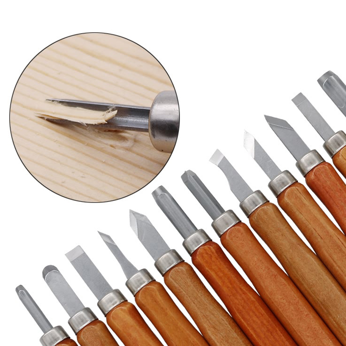 Hot Sale 12pcs Wood Carving Tools Set Chisel Gouges Woodcut Knife Scorper Hand Cutter for Arts Crafts DIY Tools Woodworking Tool