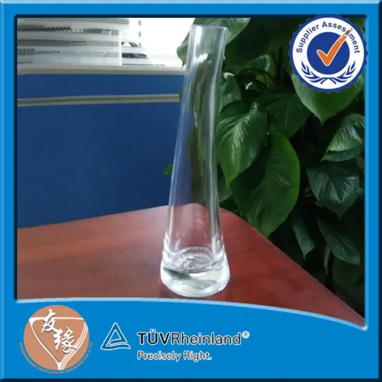 Small transparet single stem cheap glass vase