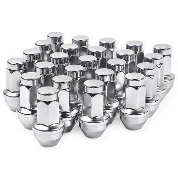 24PCS 6ヘキサゴン14x2ユニバーサルクロムバルジエイコーンカーホイールラグラグナットF-150 2004-2014