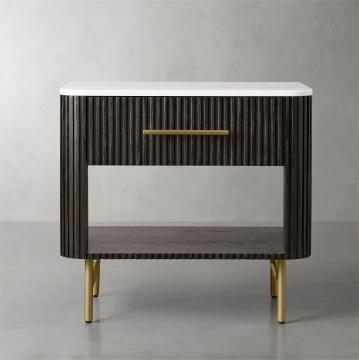 Nightstand de luxe contemporain moderne Finnley 1-Drawer