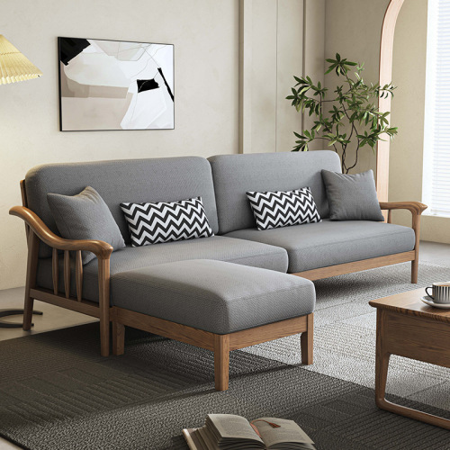 Set Sofa Fabrik Kayu Pepejal Nordic