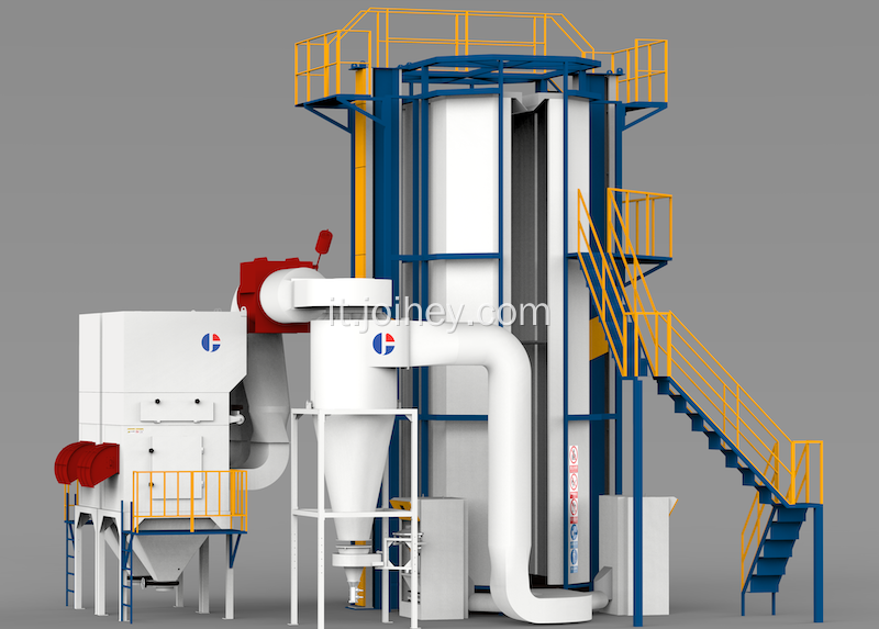 Linea di rivestimento in polvere verticale