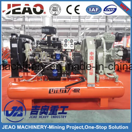 High Quality Air Cooled Piston Mining Air Compressor with DTH Drill Rig