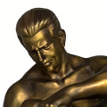 Distorted Bronze Male Sculpture with Menacing Spike