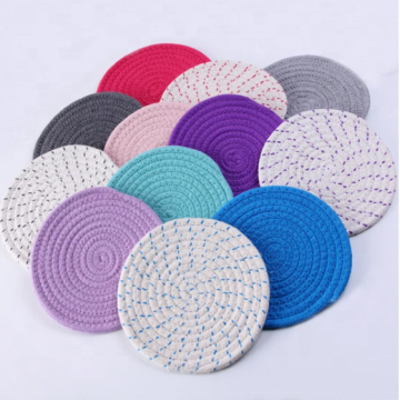 Western Hand-Woven Cotton Rope Placemats - Insulation and Non-Slip Kitchen Dining Table Mats