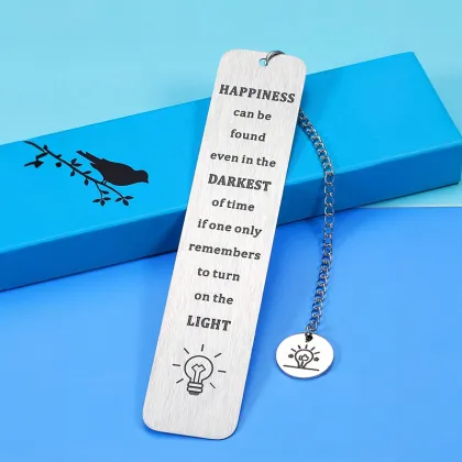Stainless Steel Engraved Bookmark - Inspiring Gift for Book Lovers and Bookworms