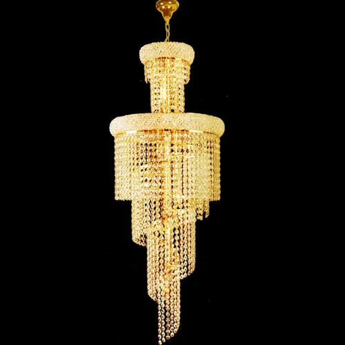Luxury Modern Hotel Lobby Gold Crystal Chandeliers