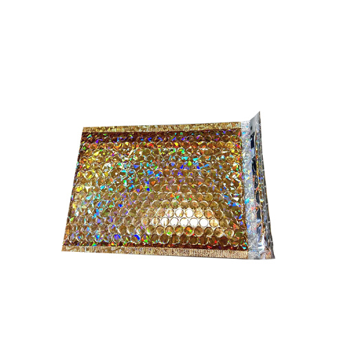 Yellow plastic padded bubble mailers Holographic Bubble Bag