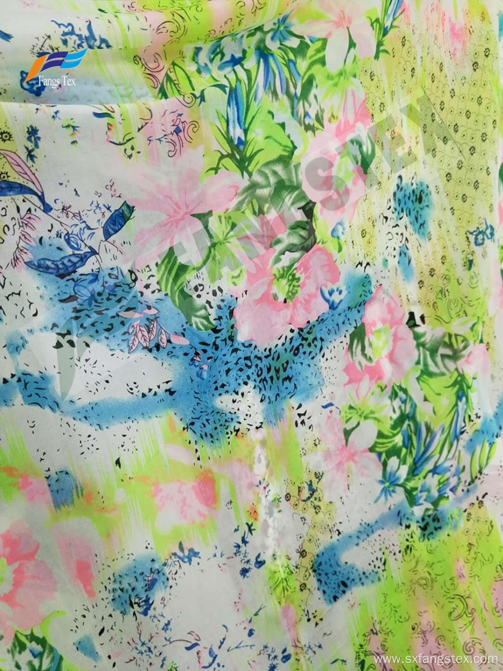 Polyester Digital Printed Long Dress Chiffon Stock Fabrics