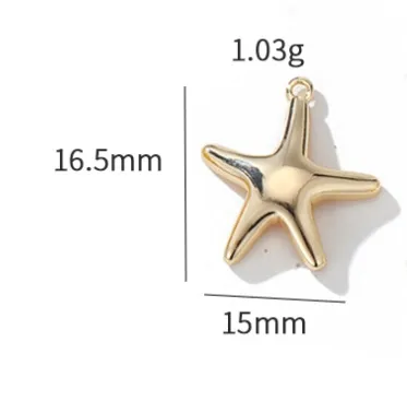Fashion Design 14K Gold Plated Small Star Charm for Jewelry Making