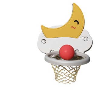 Foldable Wall-Mounted Indoor Kids Basketball Hoop Toy with Ring
