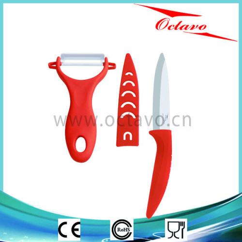 3-pack ceramic knife/set ceramic knives/ceramic knife with peeler/ceramic knife with scabbard