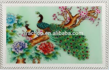 peacock glass mosaic pattern