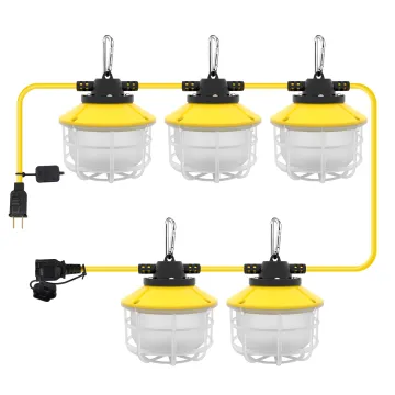 18/2 SJTW 50ft Heavy Duty LED Explosion-Proof Work Light, 75W, 10500 Lumen Plastic Cage String Lights