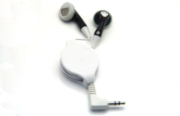 3.5mm Eco Abs Portable Airline Stereo Retractable Earphone With Low Distortion Rate