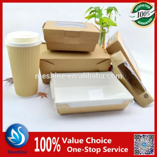 Chinese take away paper salad box with window