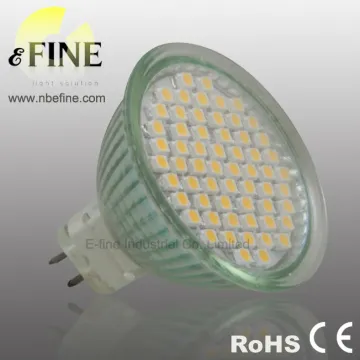 3528 SMD MR16 led lamp 60pcs SMD with glass shape same size of halogen lamp GU10