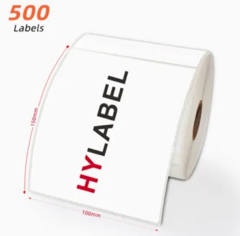 white 4x6 self adhesive direct thermal shipping label 100x150 fan fold shipping sticker roll BL