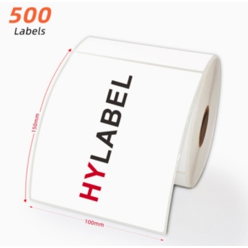 white 4x6 self adhesive direct thermal shipping label 100x150 fan fold shipping sticker roll BL