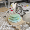 環境に優しい猫トラック追跡おもちゃプラスチックマルチレベルボールプレイセットフェザーティーザーかわいいインタラクティブペットゲーム