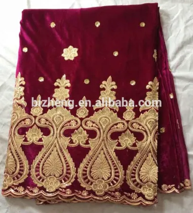 Ready goods wine color velvet george fabric