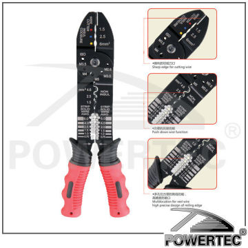 POWERTEC 9\" Milling Tooth Wire Stripper, Wire Plier with Slide card