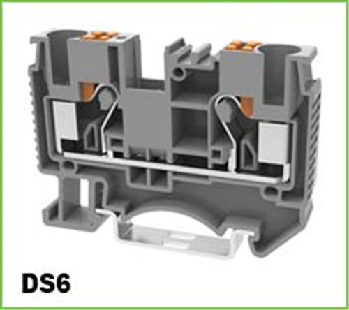 Spring Type Push In DIN-Rail Terminal Block 6mm2