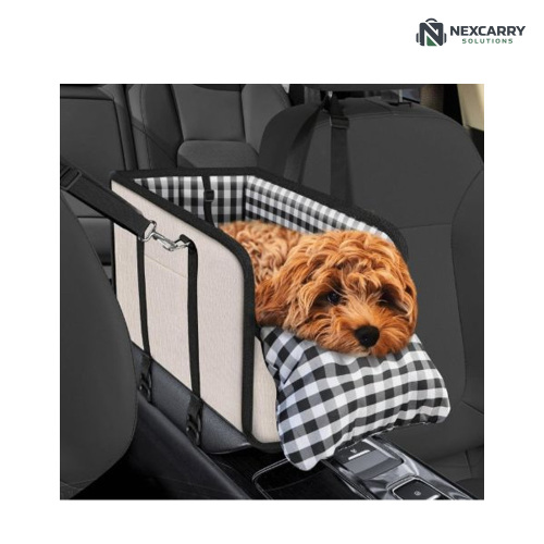Portador de mascotas con consola de automóvil de carcasa dura