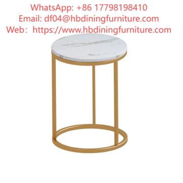Dining Furniture Marble Stone Coffee Tables Contemporary Nordic Style Small Side Table Metal Legs Coffee Tables