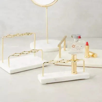 2023 Wholesale Luxury Marble Base Organizers: Lipstick & Makeup Brush Holders