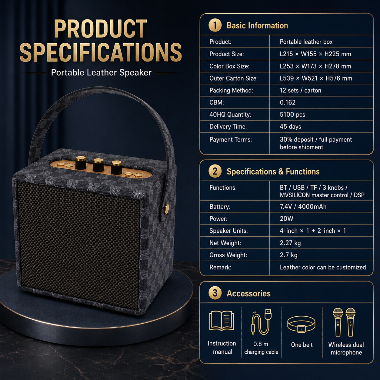 leather wireless speaker