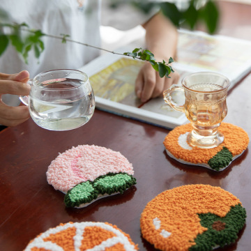Punch Needle Coaster Kit: Embroidery Threads and Hoops Tool Set