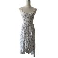 Smocked Squre Neck Straps Floral Print Dress
