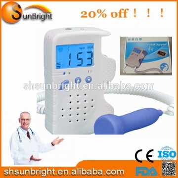 Ultrasonic Pocket Fetal Doppler/whateproof probe Fetal doppler