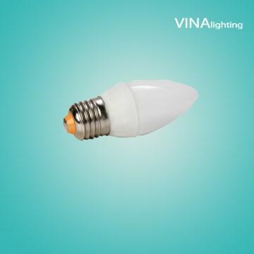 촛불 LED 램프, 2W, E27, SMD3014, 110/220V, 세라믹 + PC